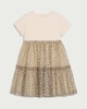 image 4 of F&F Girls Leopard Print Tiered Dress in Multi Brown