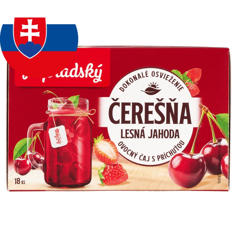 obrázok 1 z Popradský Čerešňa a lesná jahoda ovocný čaj s príchuťou 18 x 2 g (36 g)