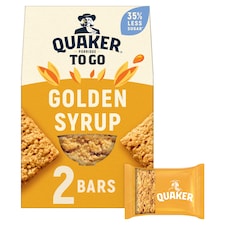 Quaker Breakfast Bars Golden Syrup Porridge To Go 2x55g