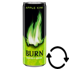 Burn szénsavas alma-kivi ízű ital koffeinnel 250 ml