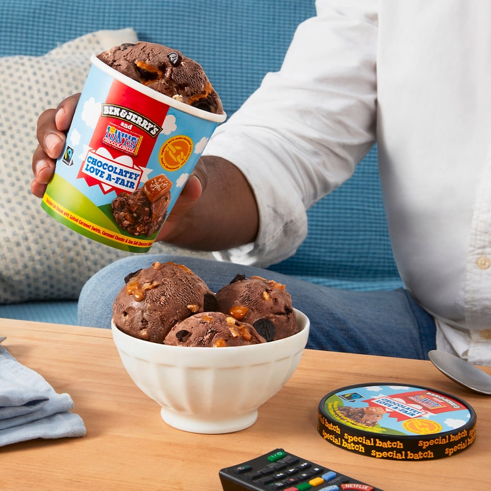 image 1 of Ben & Jerry's Tony's Chocolonely Chocolate Love A Fair Ice Cream Tub 465ml