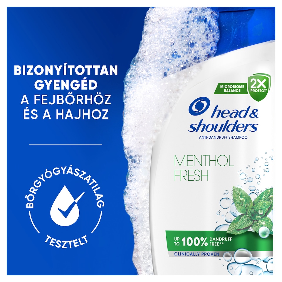 Head & Shoulders Menthol Fresh korpásodás elleni sampon 500ml napi használatra. Tiszta érzet  1. kép