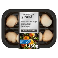 Tesco Finest Raw Extra Large Canadian Scallops 150g