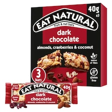 Eat Natural Fruit & Nut Bar with Cranberries, Almonds & Dark Chocolate 3 x 40g