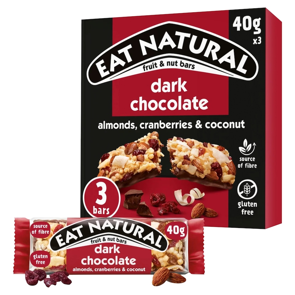 Eat Natural Fruit & Nut Bar with Cranberries, Almonds & Dark Chocolate 3 x 40g