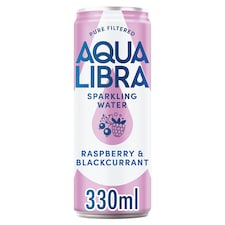 Aqua Libra Sparkling Water Raspberry and Blackcurrant 330m