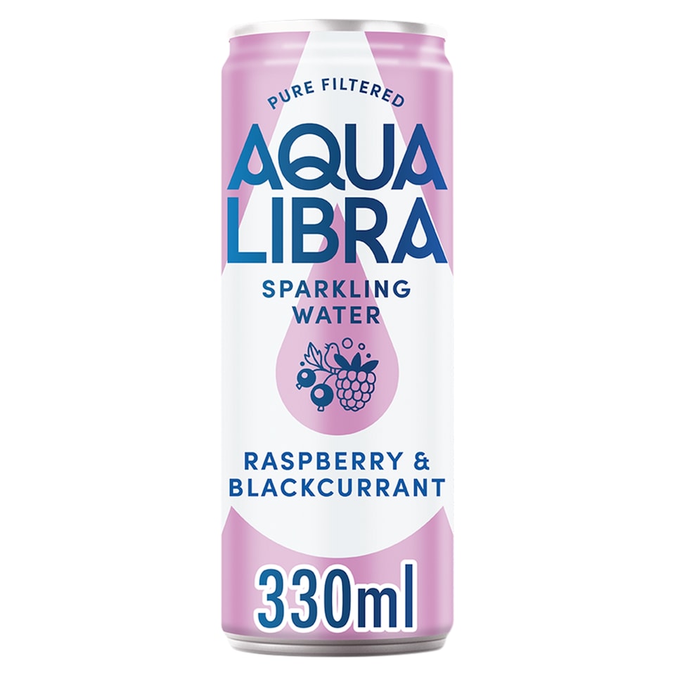 Aqua Libra Sparkling Water Raspberry and Blackcurrant 330m