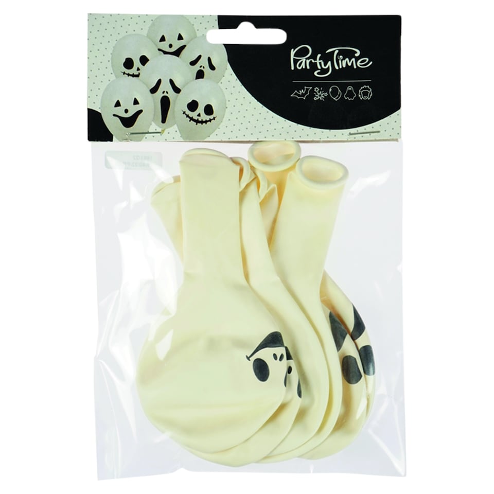 Party Time Ghosts Balloons with Halloween Printing 6 pcs