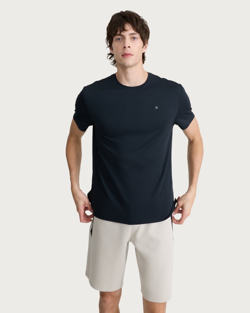 image 1 of F&F Active TECHSPORT Popcorn Textured T-Shirt in Black