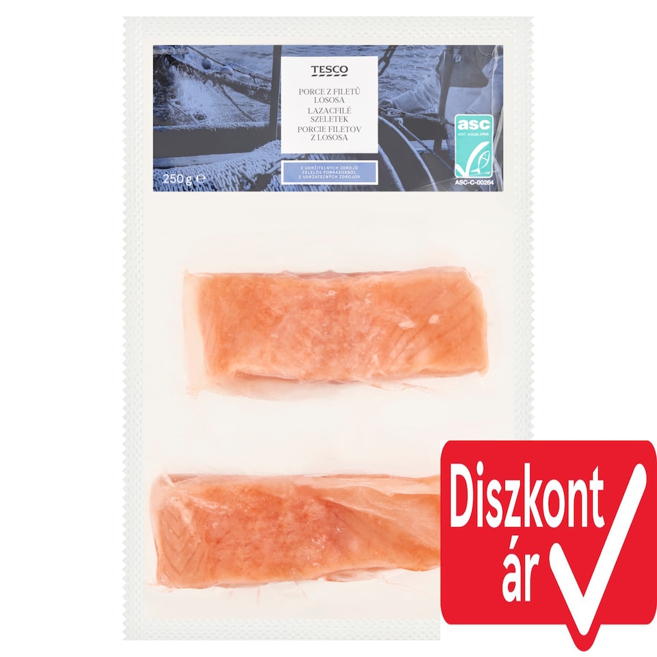 Tesco gyorsfagyasztott lazacfilé szeletek 250 g 