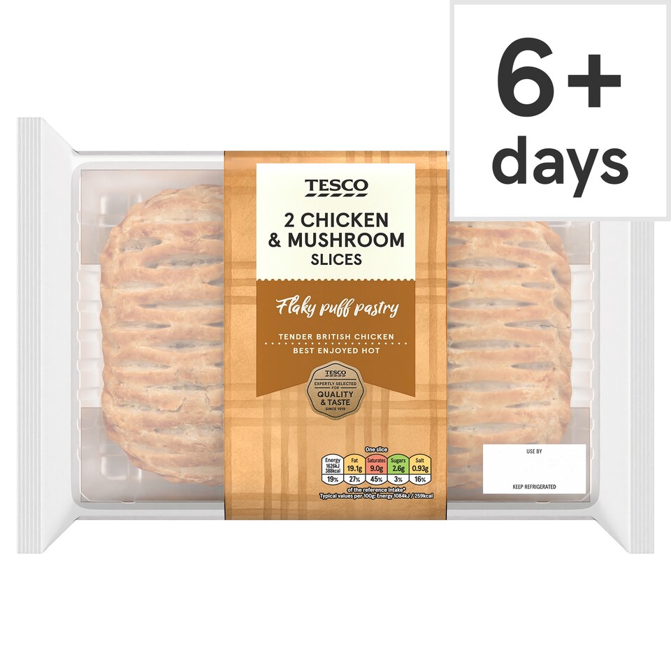 Tesco 2 Chicken & Mushroom Slices 300g