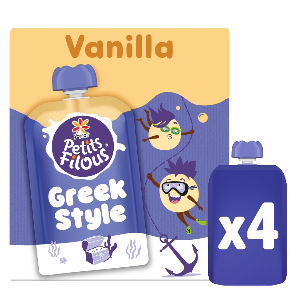 image 1 of Petits Filous Greek Style Vanilla Yogurt Pouch 4x85g