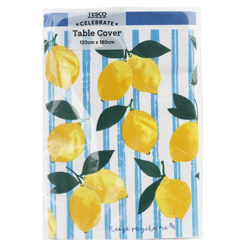 Tesco Lemon Tablecover 180 x 120cm