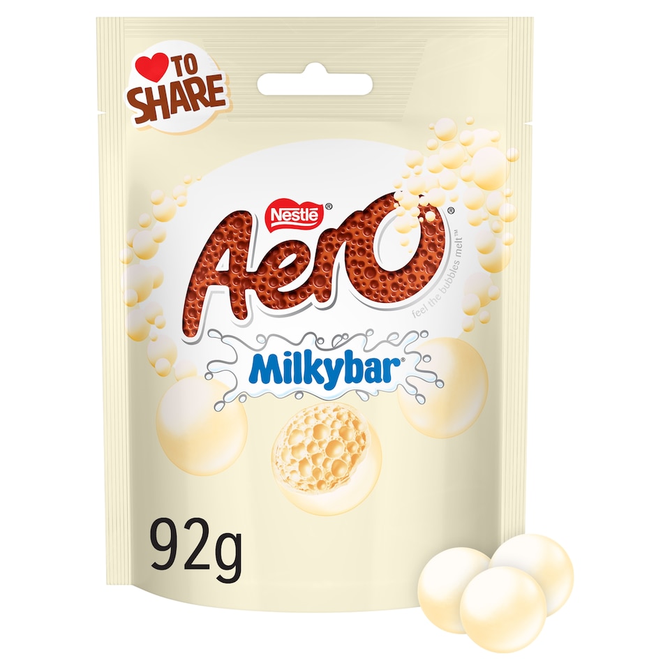 image 1 of Aero Bubble Milkybar White Chocolate 92g