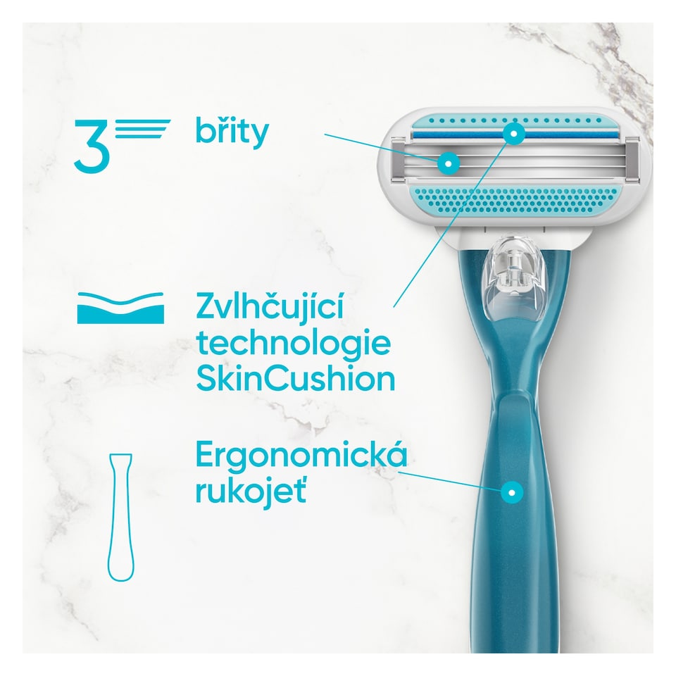 image 1 of Gillette Venus Smooth Women’s Razor with 2 Refill Razor Cartridges