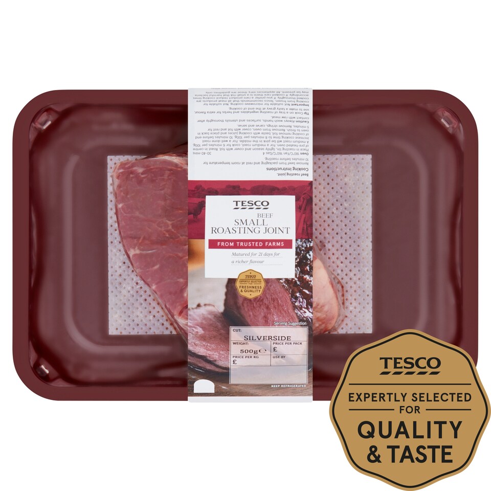 Tesco Small Beef Silverside Roast Joint 500G