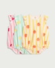 image 1 of F&F Baby 3-Pack Pure Cotton Fruit Print Frill Sleeved Rompers in Multi