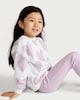 image 1 of F&F Girls Cotton Rich Heart Print Sweatshirt in Multi Purple