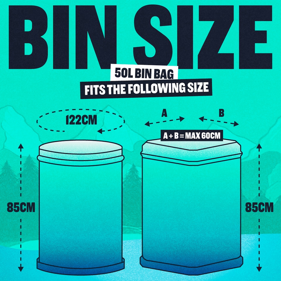 image 1 of Beast Super Strong Drawstring Swing Bin Bags 50 Litre 10 Pack