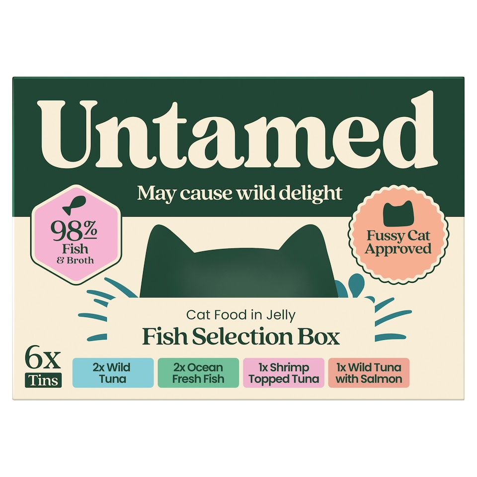 image 1 of Untamed Fish Selection Box in Jelly Cat Food 6 x 75G