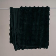F&F Home Christmas Green Faux Fur Throw