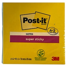 Post-it Note Super Sticky Notes Carnival Colour 76 mm x 76 mm 
