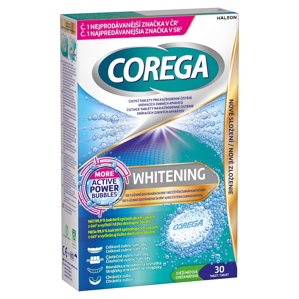Corega Whitening čisticí tablety 30 ks
