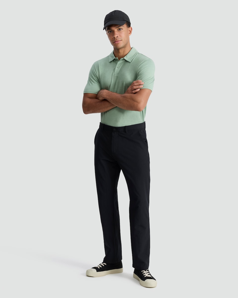 image 1 of F&F Active Straight Leg Golf Trousers in Black