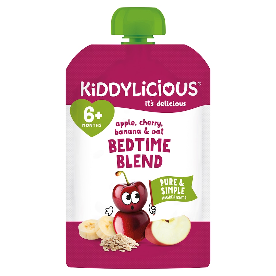 image 1 of Kiddylicious Apple, Cherry, Banana & Oat Bedtime Blend 100g