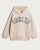 image 5 of F&F Boys Borg Textured Slogan Hoodie in Cream