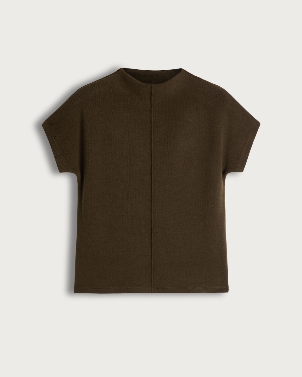 image 1 of F&F High Neck Short Sleeved Co-ord Top with Cotton in Olive