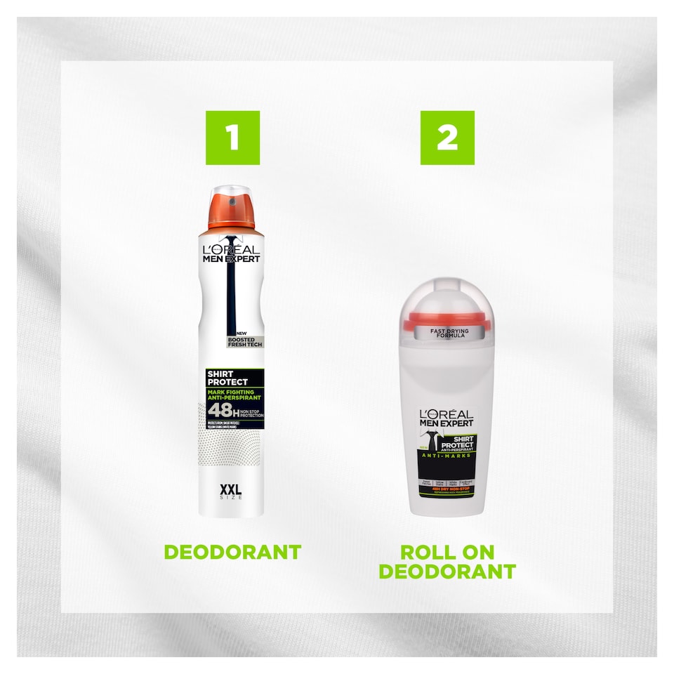image 1 of L’Oreal Men Expert Shirt Protect 48 Hour Antiperspirant Deodorant 300Ml