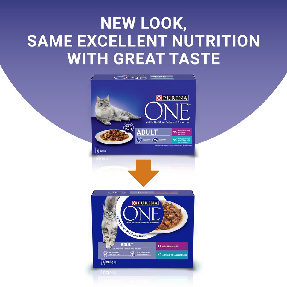 image 1 of Purina One Ocean Fish/Lamb 8X85g