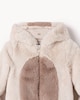 image 3 of F&F Baby Faux Fur Bear Cub Pramsuit in Med Nude