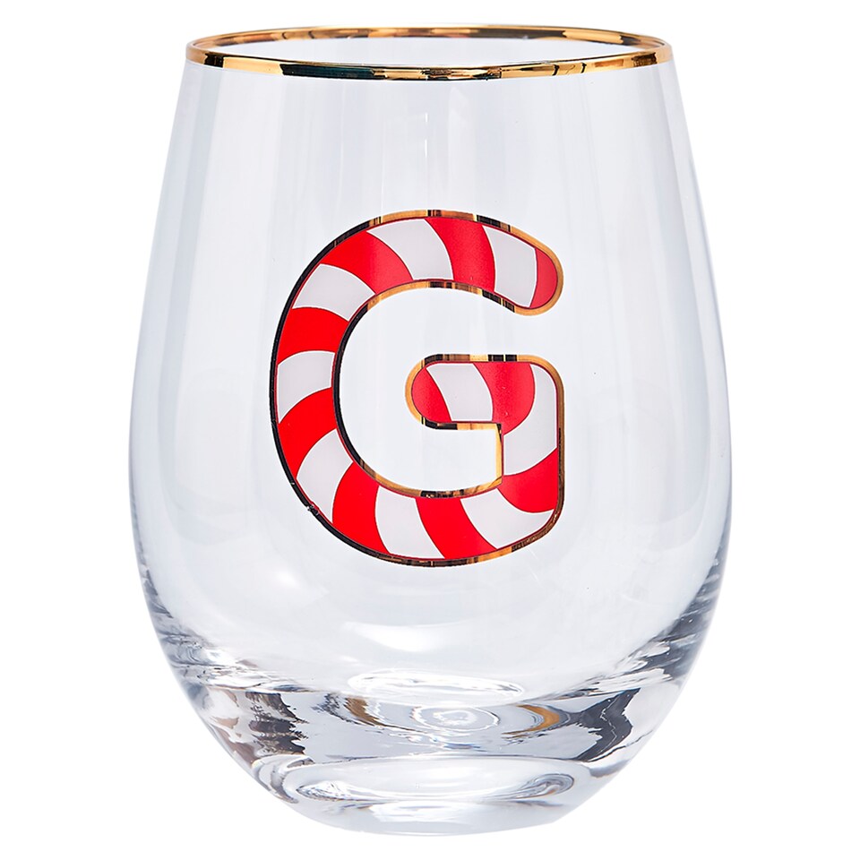 Tesco candy cane Stemless Glass G