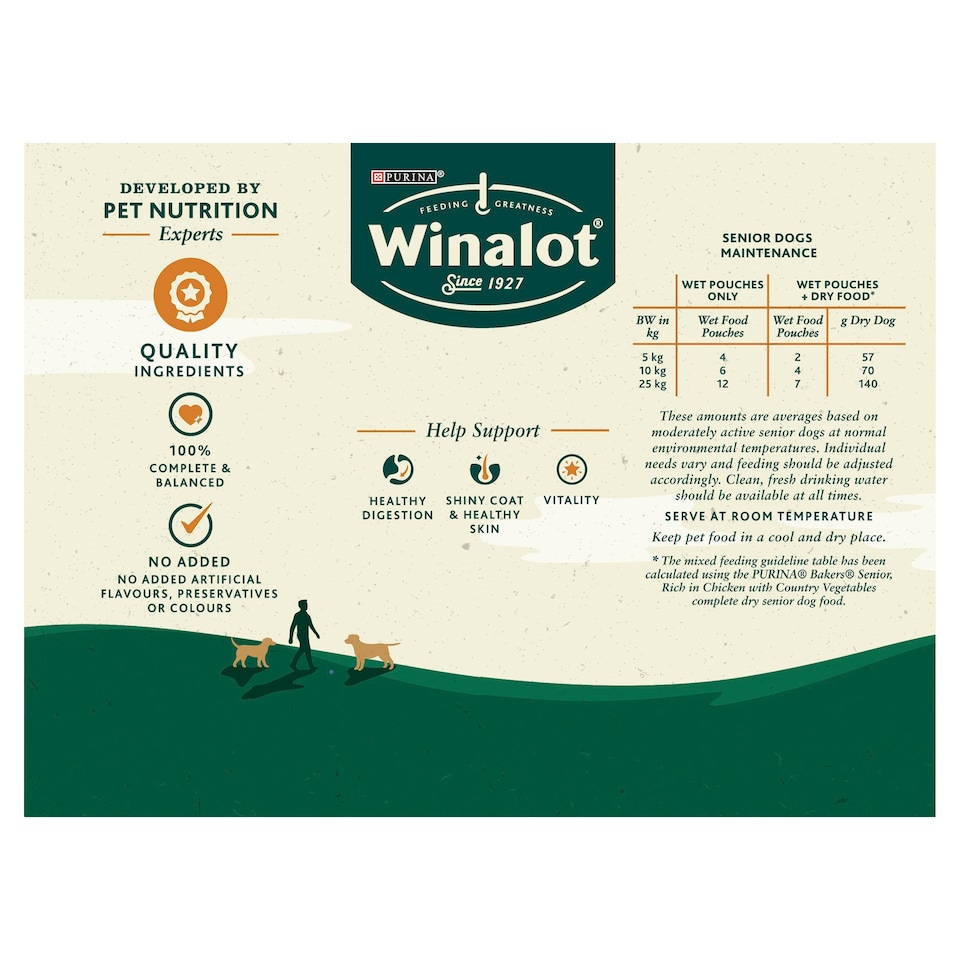image 1 of Winalot Senior Wet Dog Food Pouches Meat Selection In Gravy 12X100g