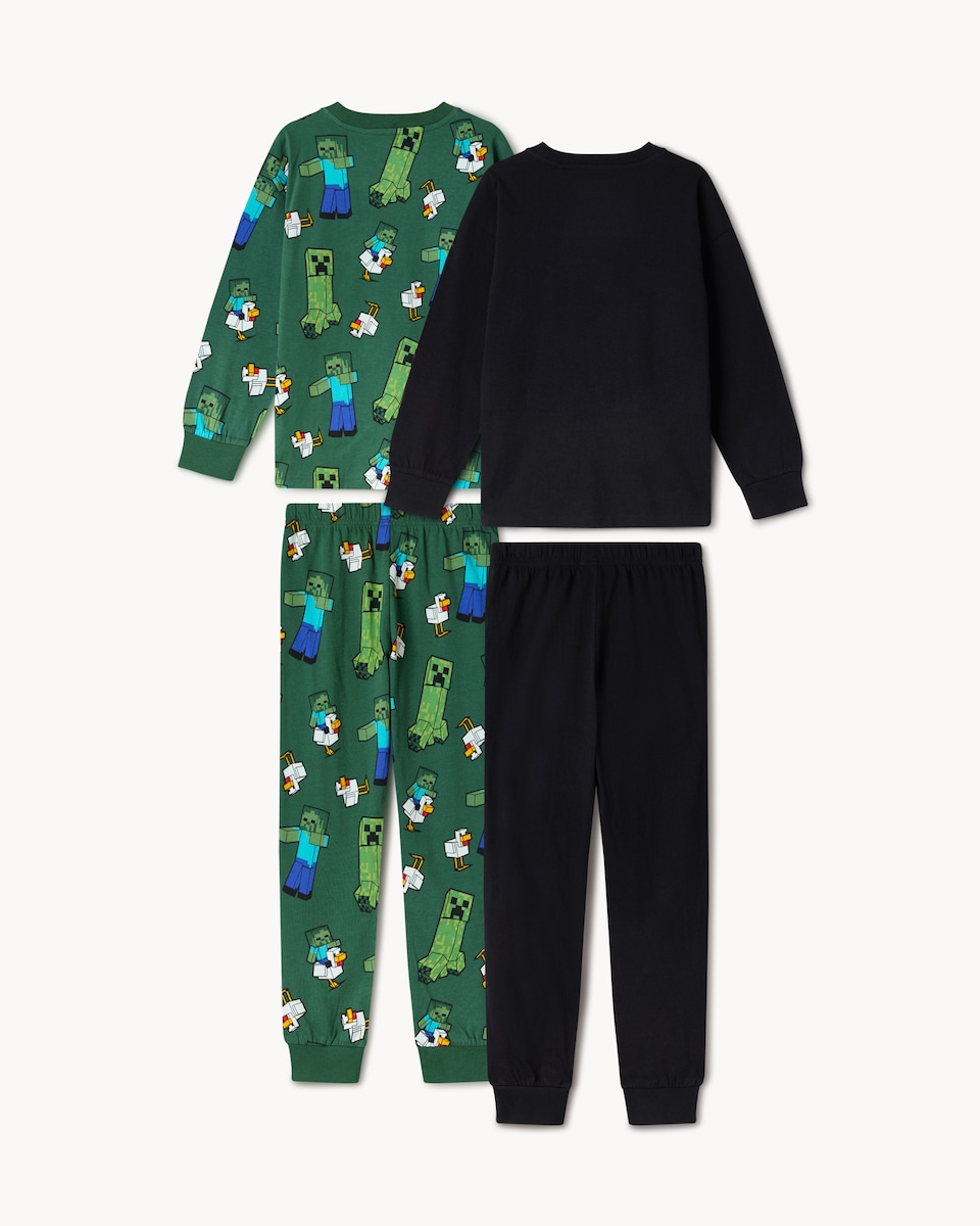 image 1 of Minecraft 2-Pack Pure Cotton Printed Pyjama Sets in Multi