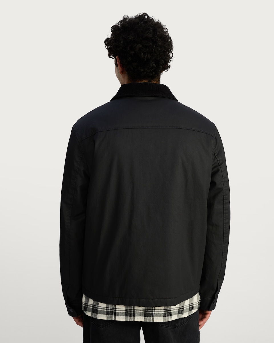 image 1 of F&F Corduroy Collar Shower Resistant Jacket in Black