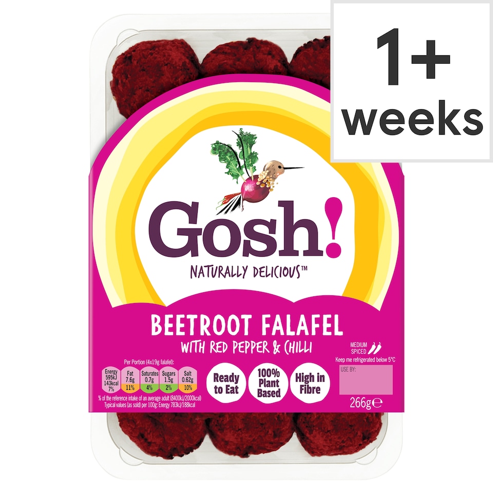 image 1 of Gosh Beetroot Falafel Red Pepper & Chilli 266G
