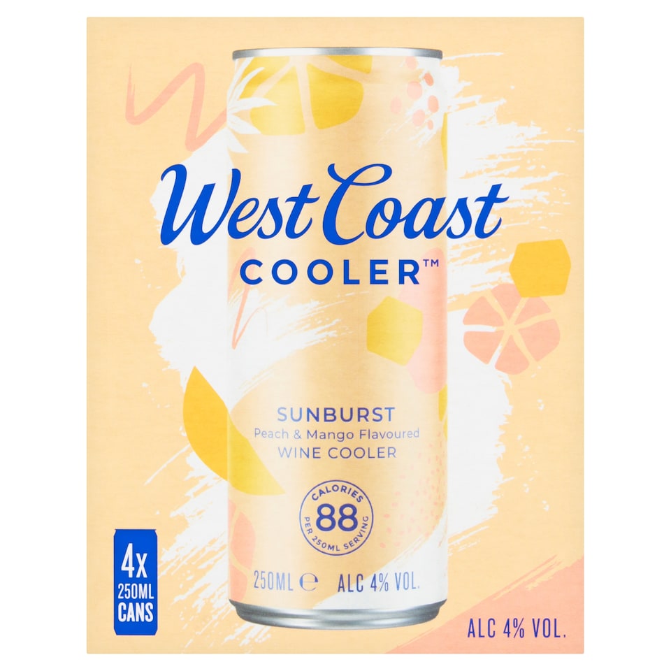 West Coast Cooler Sunburst 4 x 250ml