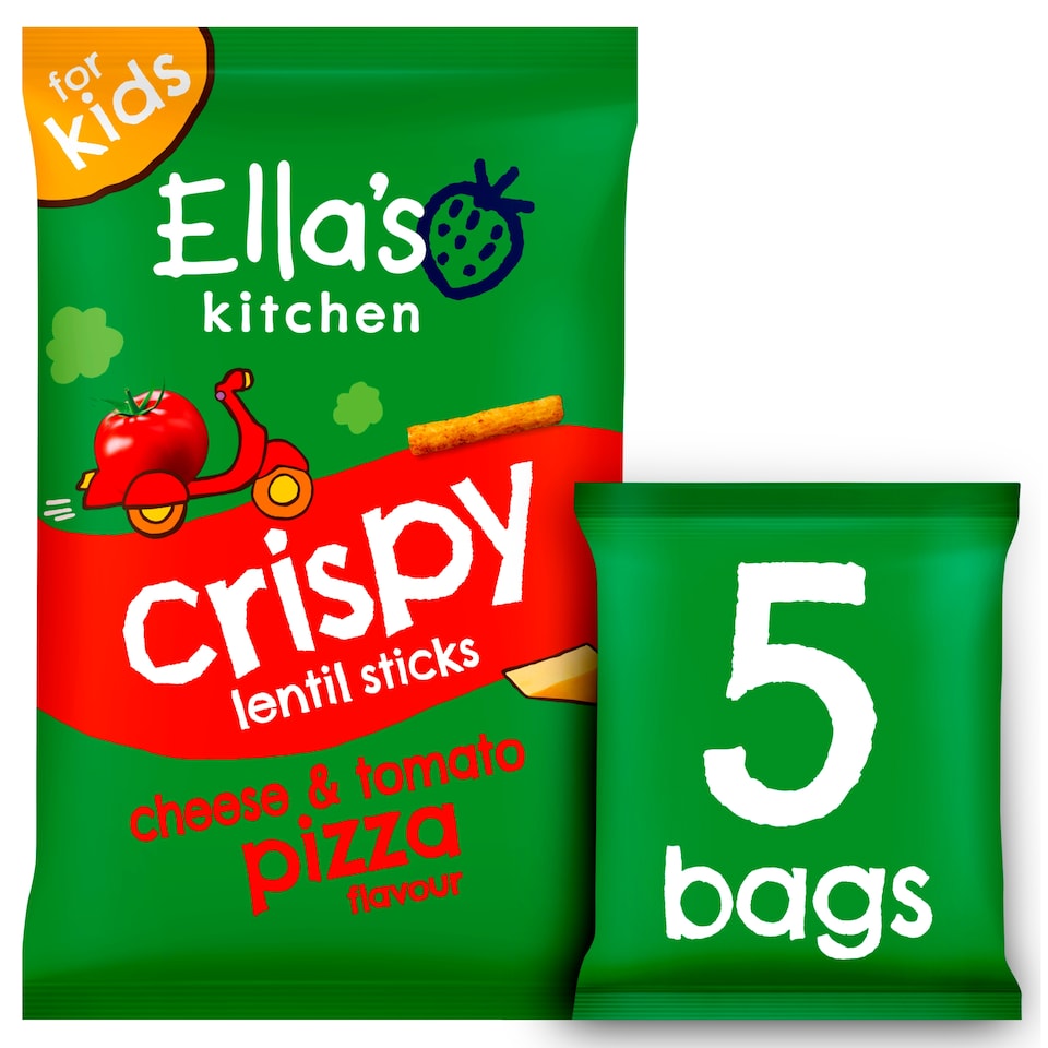 image 1 of Ella's Kitchen Organic Crispy Lentil Sticks, Cheese & Tomato 3Y+ 5x10g