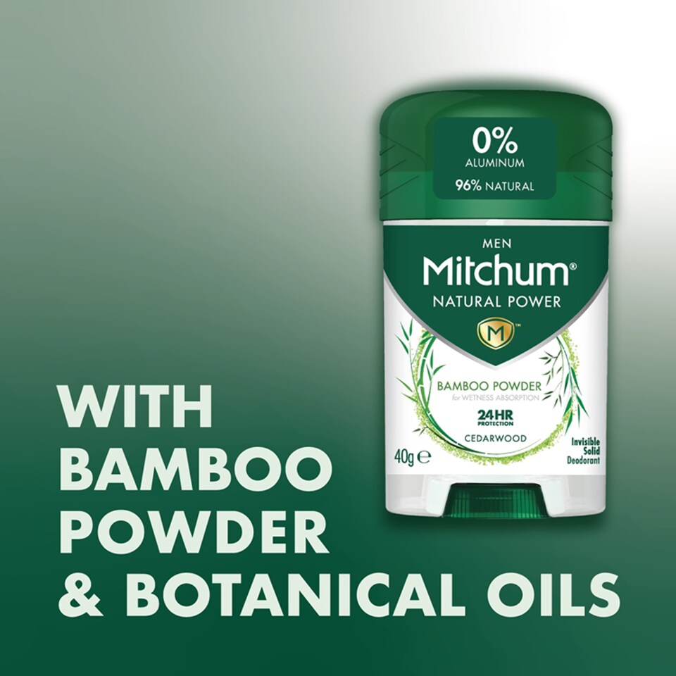 image 1 of Mitchum Men Bamboo Powder Deodorant Cedarwood 40G