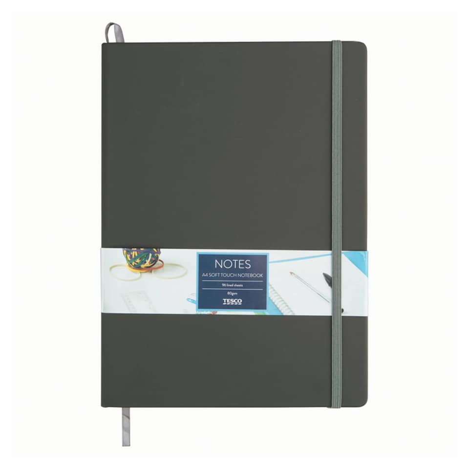 Tesco Black Soft Touch Notebook 192 Pages