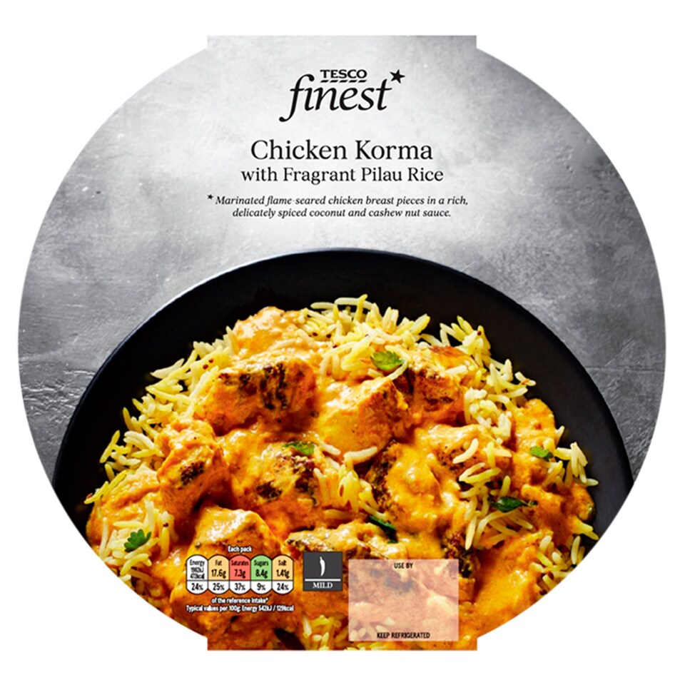 Tesco Finest Chicken Korma & Pilau Rice 400G Tesco Groceries