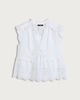 image 4 of F&F Pure Cotton Broderie Sleeveless Blouse in White