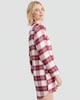 image 3 of F&F Check Print Longline Pyjama Shirt in Multi Red