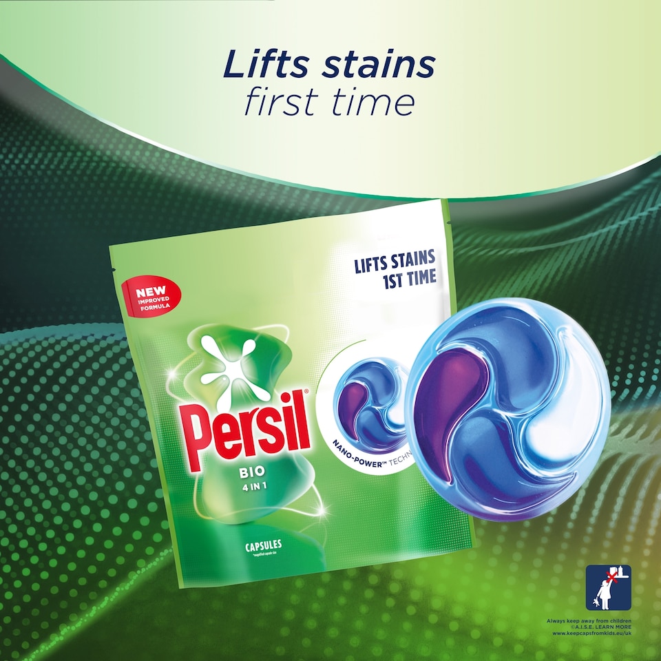 image 1 of Persil Bio 4 in 1 Laundry Washing Detergent Capsules XL Mega Pack 48 Washes 652g