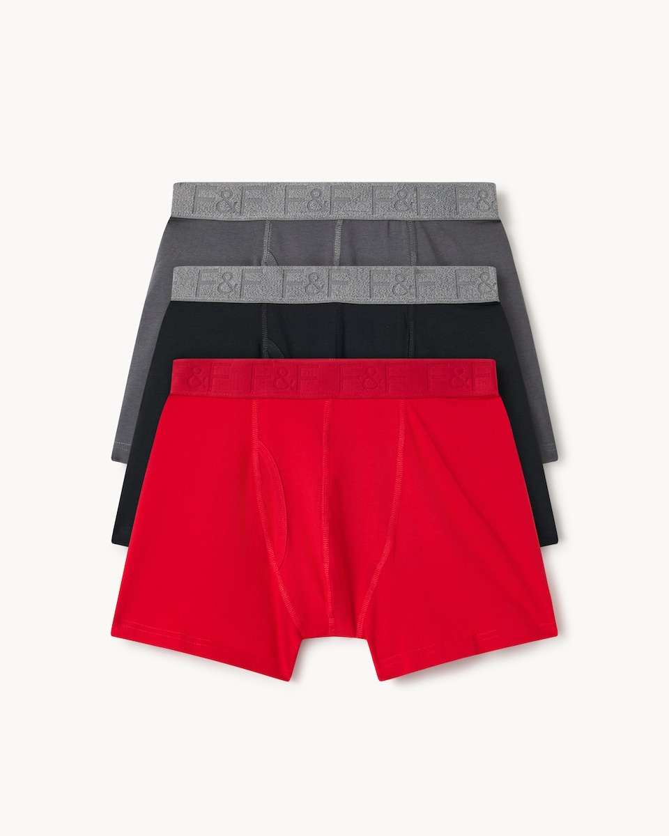 image 1 of F&F 3-Pack Cotton Rich Trunks in Grey