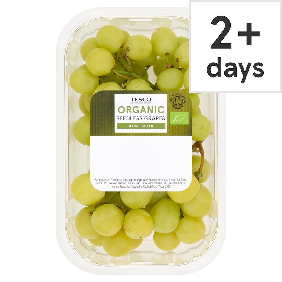 image 1 of Tesco Organic Seedless Grapes 400g