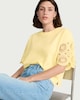 image 1 of F&F Pure Cotton Broderie Top in Yellow